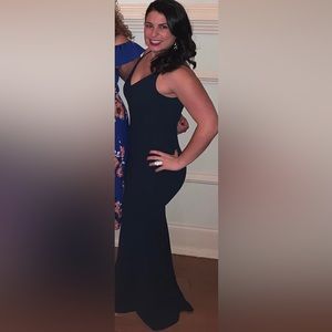 Floor length dress with cut out in back